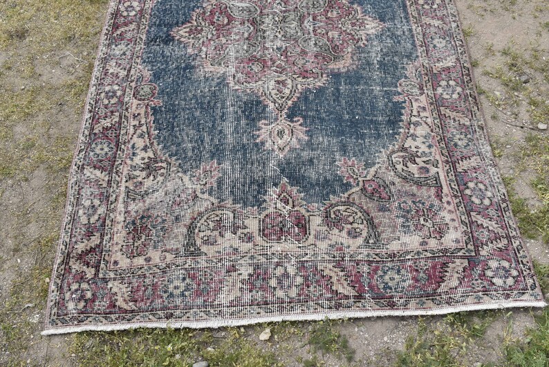 Free Shipping Rug #TR2083 Turkey Rug Low Pile Rug 3.10 x 6.7 Floor Rug Distressed Rug Rug Antique Rug Area Rug Vintage Rug Bohemian