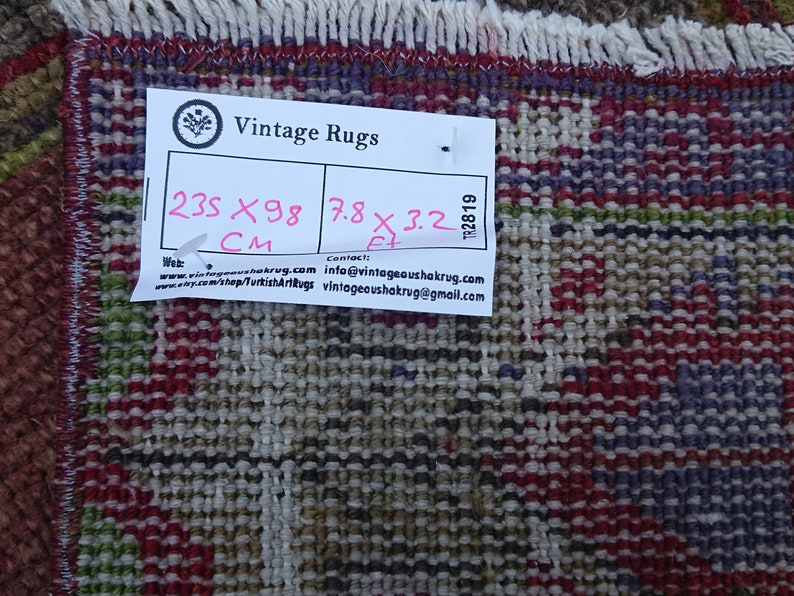 Home Decor Rug #TR2819 Organic Rug 3.2 x 7.8 ft Vintage Rug Area Rug Wool Rug Turkish Rug Etsy Rug Oushak Rug Antique Rug