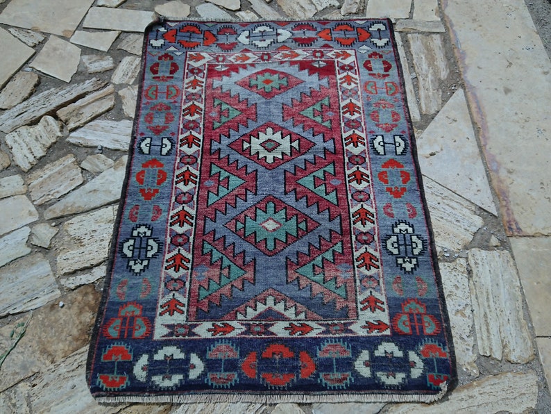 2.10 x 4.3 ft Organic Rug Medium Size Rug Live Rug Free Shipping Rug Floor Traditional Rug #TR2927 Distressed Rug Turkish Wool Rug