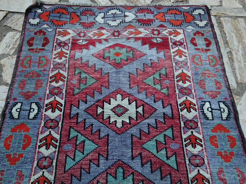 2.10 x 4.3 ft Organic Rug Medium Size Rug Live Rug Free Shipping Rug Floor Traditional Rug #TR2927 Distressed Rug Turkish Wool Rug