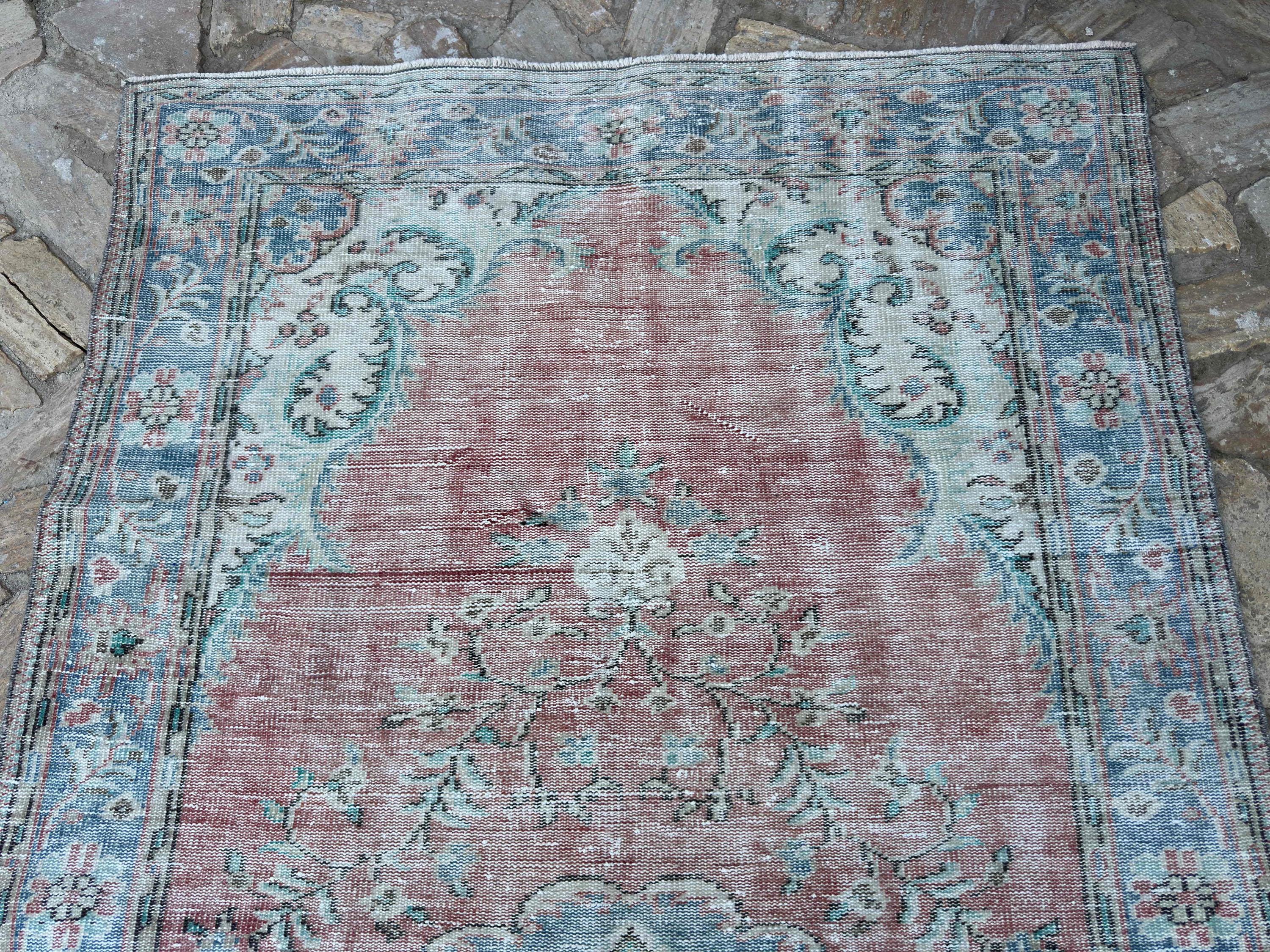 5x10 ヴィンテージラグ、トルコラグ、ブルーラグ、エリアラグ