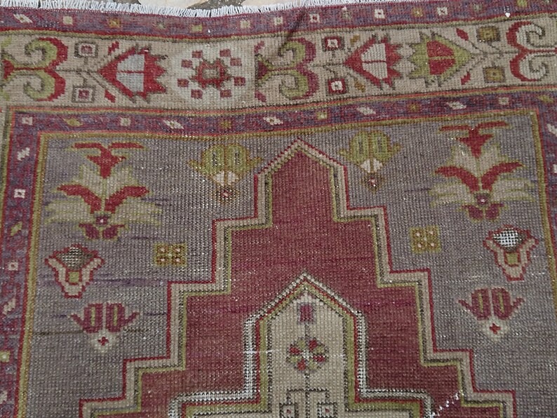 Home Decor Rug #TR2819 Organic Rug 3.2 x 7.8 ft Vintage Rug Area Rug Wool Rug Turkish Rug Etsy Rug Oushak Rug Antique Rug
