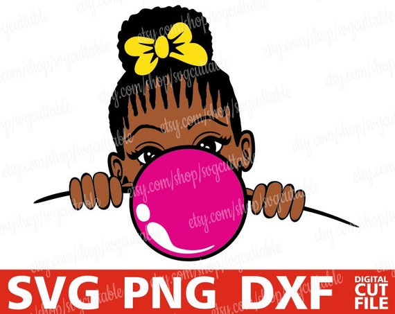 Download Clip Art Art Collectibles Sweet Peeking Girl Svg Silhouette Melanin Poppin Svg Instant Download Bow Black Woman Svg Bubble Gum Black Girl Magic File For Cricut