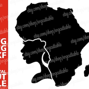 Black Woman svg, Carte Afrique svg , Melanin svg, Black Woman svg, Woman Shade, Black Girl Magic, Téléchargement numérique, Silhouette, Fichier pour Cricut