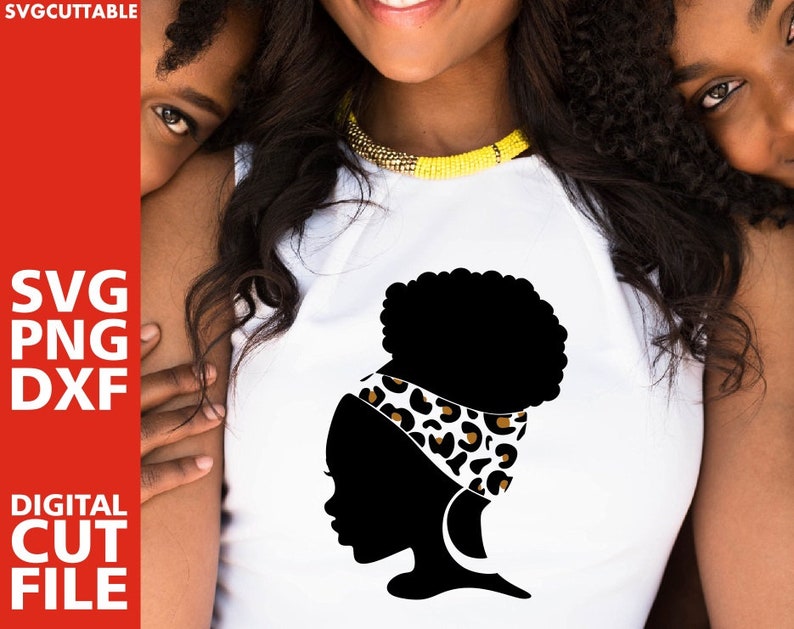 Download Black Woman with afro bun svg Leopard Prints Melanin svg | Etsy