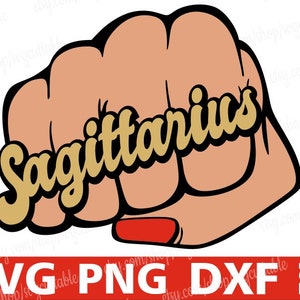 Sagittarius svg, Fist svg, Hand svg, Punch, Zodiac sign svg, Horoscope, Black girl magic, Silhouette,Instant download, Cricut file, Cut File