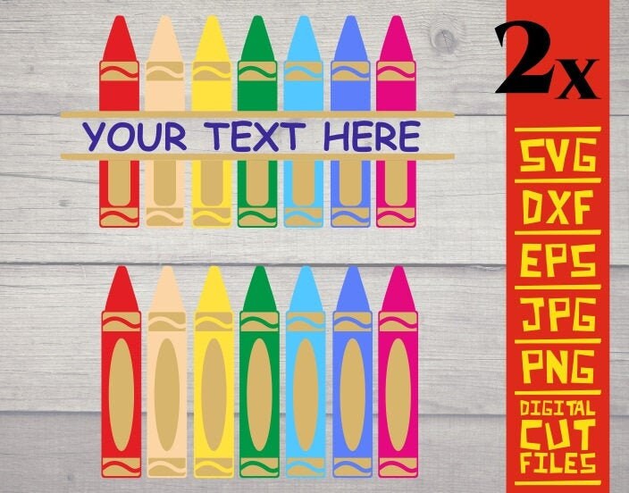 Download 2x Crayons Svg Teacher Svg Back To School Svg Pencil Svg Cuttable Vector Files Clipart For Circut Cut Silhouette Cameo Jpg Png Dxf