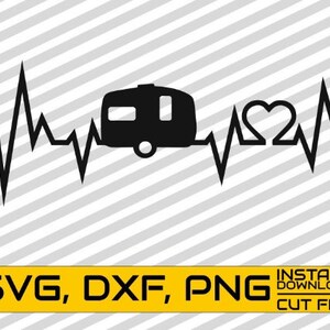 Camping svg, Heart Beat svg, Camper svg, Motor Home svg, Tripping svg, Cuttable bestanden, Vector, File for Cricut, Silhouette, Instant download