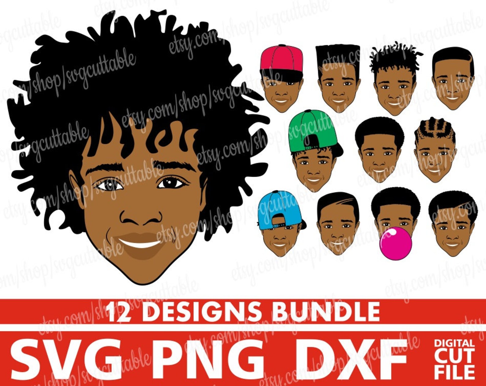 12x Black Boy Bundle Svg, Afro Boy, Black Kids Svg, Black Man, African ...