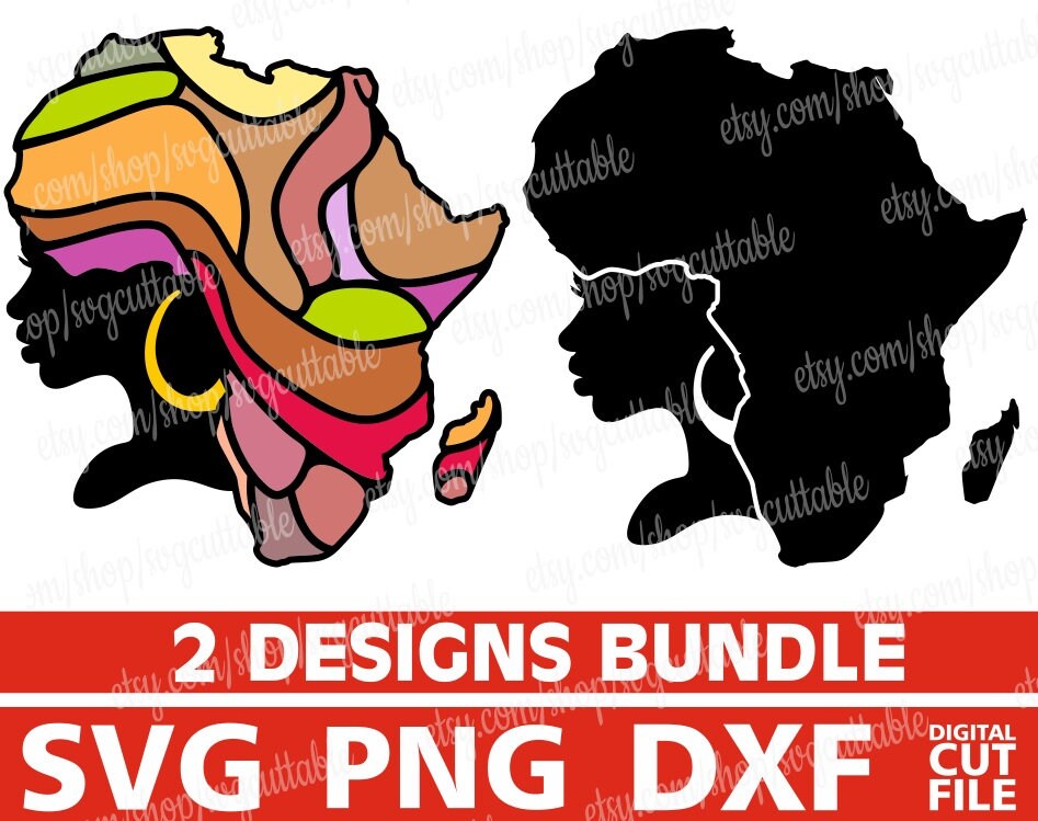Download Black Woman In Bandana Svg Melanin Svg Black Woman Svg Black Girl Magic Africa Map Vector Digital Download Silhouette File For Cricut