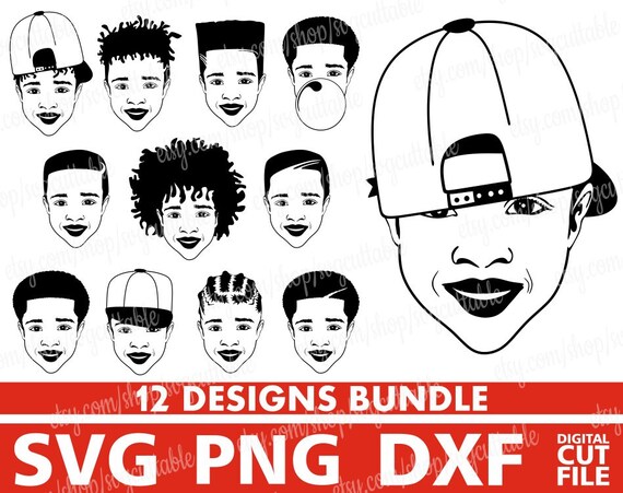 Download 12x Afro Boy Bundle Svg Black Boy Black Kids Svg Black Man Etsy