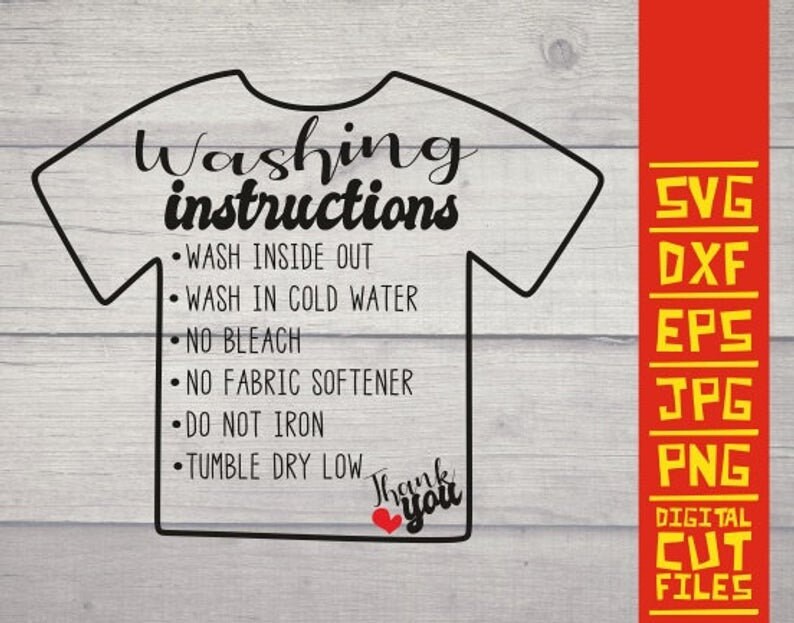 Download 4x T Shirt and baby body Washing Instructions svg Care | Etsy