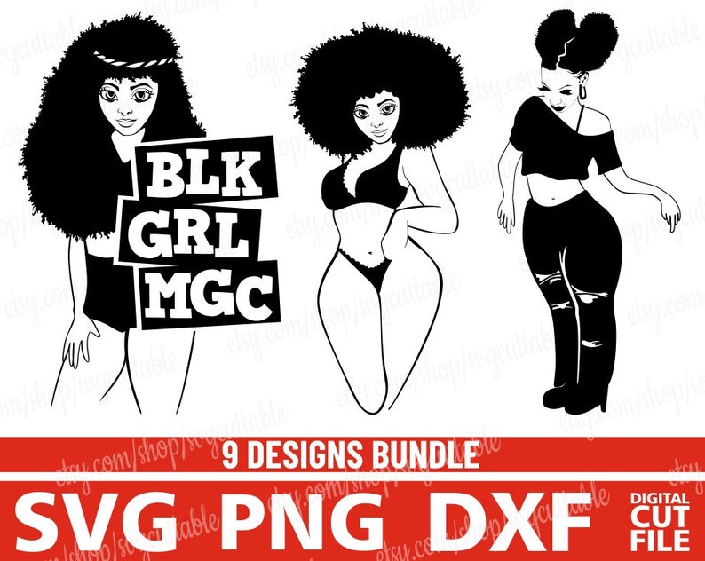 Download 9 Sexy Afro Woman SVG natural curly hair eps file black | Etsy