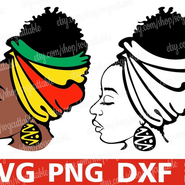Melanin svg, Afro Woman In Head Wrap svg, Black Woman svg, Black History svg, Africa svg, Digital Download, Silhouette, File for Cricut