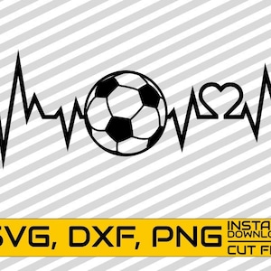 Heart Beat svg, Soccer svg, ECG svg, Heartbeatsvg, Sports svg, Hobby, Cuttable bestanden, File for Cricut, Vector, Silhouette, Instant download