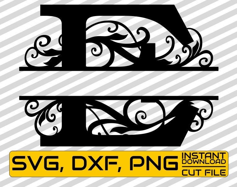 Download Floral Svg Split Monogram Files Letter E Calligraphy Font Cuttable Files Vector File For Cricut Silhouette Instant Download