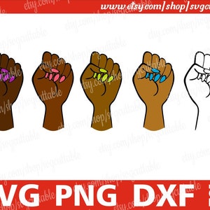 Faust svg, schwarze Faust svg, Melanin png, Afroamerikaner, Juneteenth png, Hand svg, Punch svg, digitaler Download, Silhouette, Datei für Cricut
