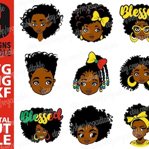 9x Black Woman svg Bundle, Melanin, Doll, Black Girl Magic, Blessed svg, Black History svg, Digital Download, Silhouette, File for Cricut