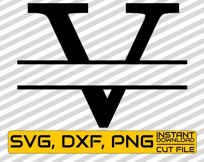 Download Font Svg File For Cricut Letter V Svg Cuttable Files Silhouette Instant Download Calligraphy Vector Print Split Letter Monogram Svg Clip Art Art Collectibles