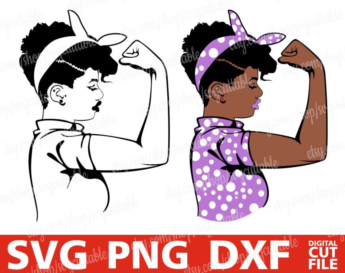Amazing Strong Woman With Bandana Svg Black Woman Svg Black Etsy