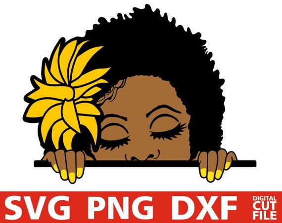 Download Peeking Girl With Flower Svg Natural Hair Svg Peek A Boo Etsy PSD Mockup Templates