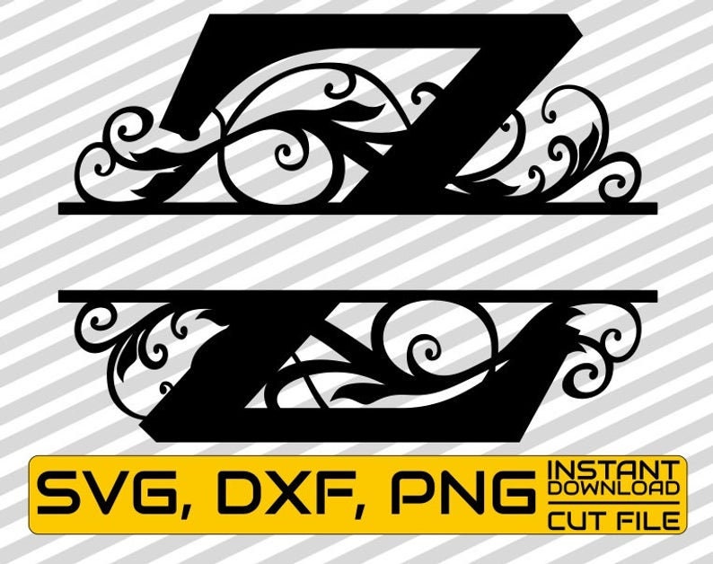Download Floral svg Split Monogram Files Letter Z Calligraphy Font ...