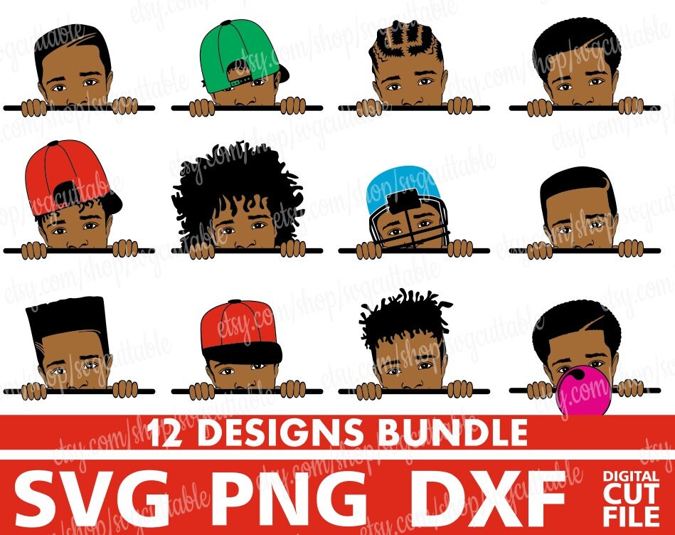 Download Printable Afro style svg Mug Cricut file Cut File Peek a boo black boy Black kids svg Peeking ...