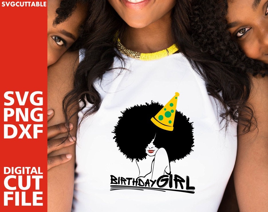 Download Birthday Girl Svg Crown Svg Birthday Queen Svg Natural Hair File Black Woman Jpg File Cut Cricut Vinyl Afro Silhouette