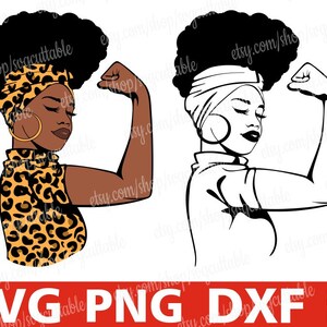 Strong Black Woman svg, Black Woman svg, Black Girl Magic, Girl Power svg, Leopard Prints svg, Digitaler Download, Silhouette, Datei für Cricut