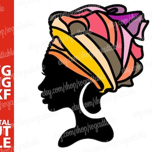 Mujer afro con diadema svg, Melanina svg, Mujer negra svg, Vinilo, Black Girl Magic, Descarga digital, Silueta, Archivo para Cricut,Imprimir