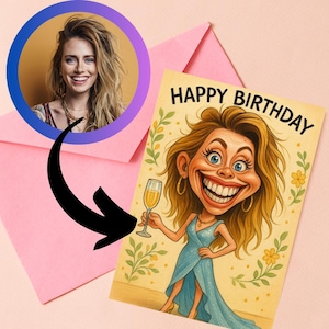 Custom Caricature Portrait, Custom Ugly Portrait, Funny Portrait Gift, Anniversary Gift, Digital Download, Portrait from Photo, Cartoon