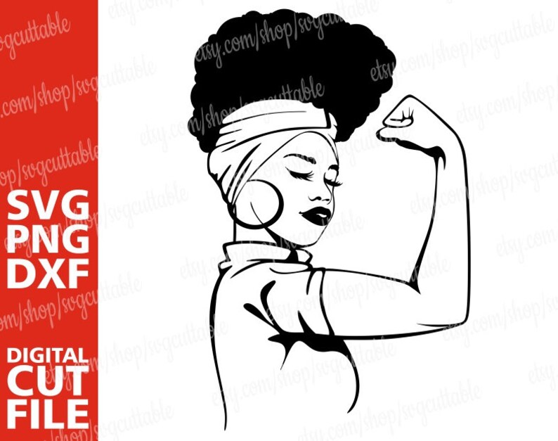 Download Strong Black Woman in Bandana svg Black Woman svg Black Girl | Etsy