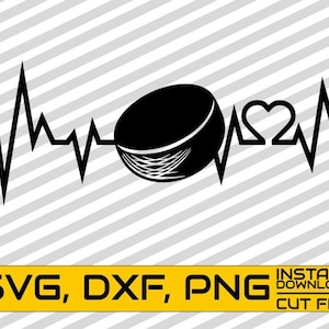 Heart Beat svg, Hockey svg, Life, Heartbeatsvg, Sports svg, Hobby, Cuttable bestanden, File for Cricut, Vector, Silhouette, Instant download