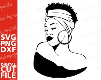 Afro Woman SVG, Queen Diva Vector Art, Cricut, Silhouette (Digital File)