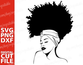 Black Woman Afro SVG, Natural Hair Clipart (Digital File)