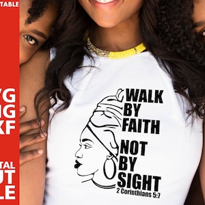 Black Woman In Headband svg, Christian svg, Afro Woman svg, Bible Verse svg, Sublimation, Digital Download, Silhouette, File for Cricut