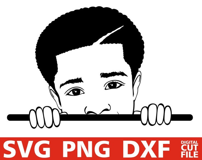 Download Peeking boy svg Afro style svg Peek a boo black boy Black | Etsy