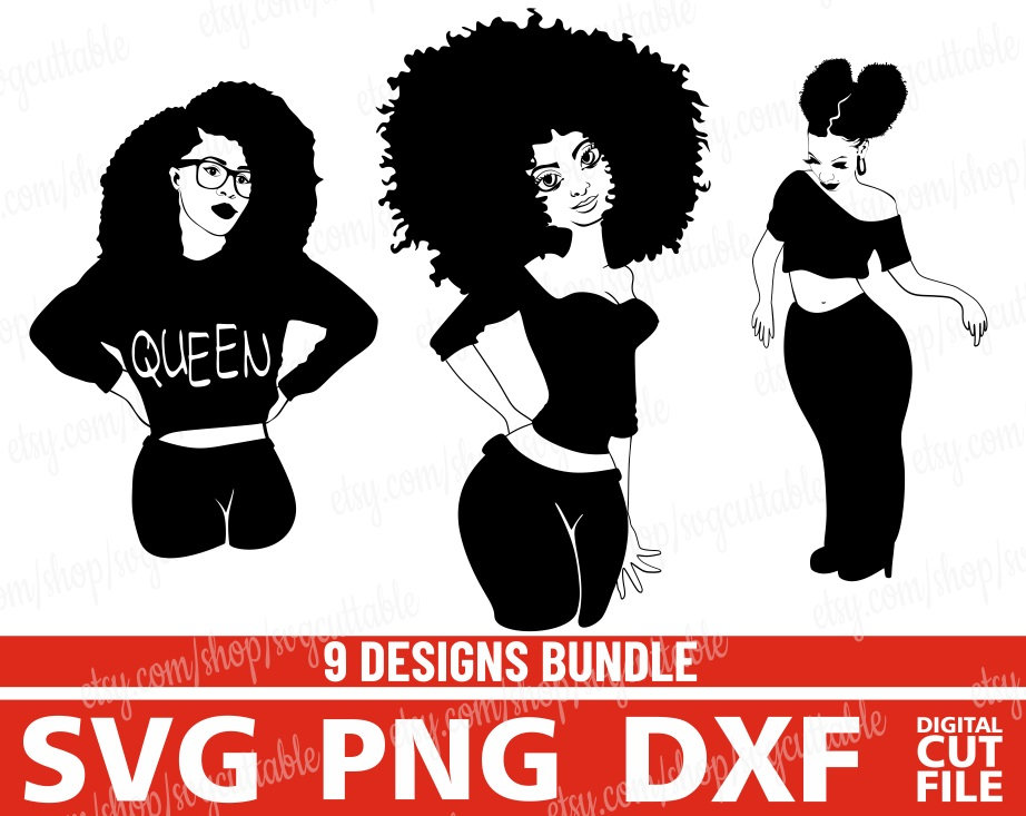 Download 9 Sexy Afro Woman Svg Natural Curly Hair Eps File Black Woman Jpg Queen Cricut Princess Cricut Full Body Printable Ethnic