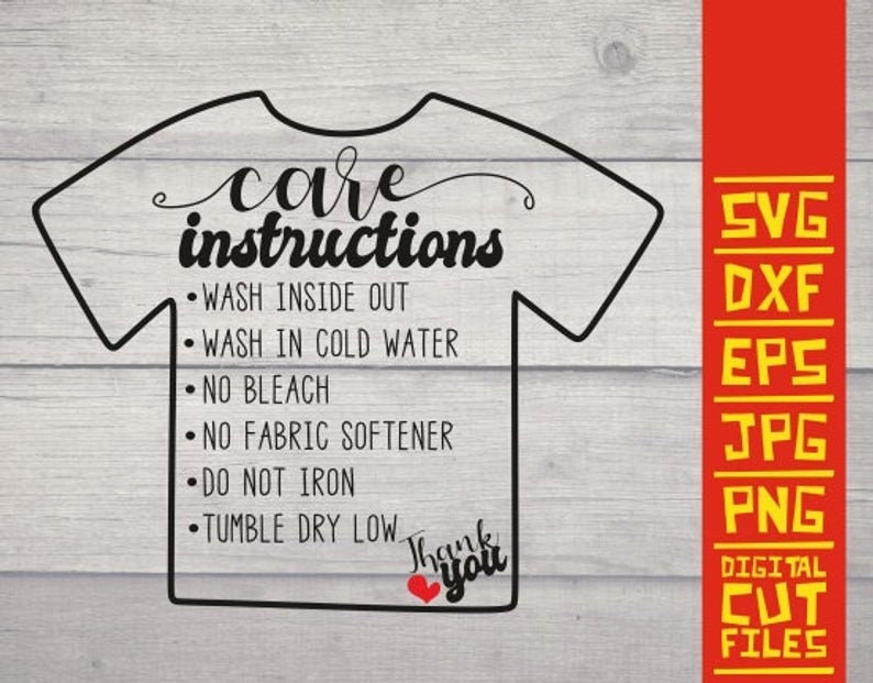 Download 4x T Shirt and baby body Washing Instructions svg Care | Etsy