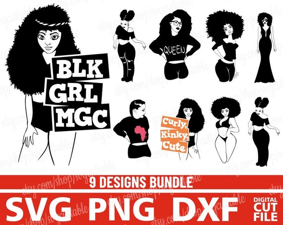 Download 9 Sexy Afro Woman Svg Natural Curly Hair Eps File Black Etsy