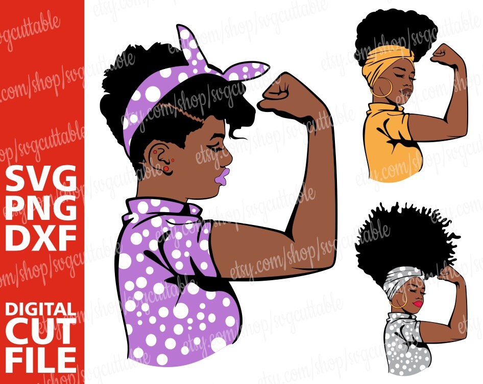 Download 8x Strong Black Woman in Bandana Bundle svg, Black Woman ...