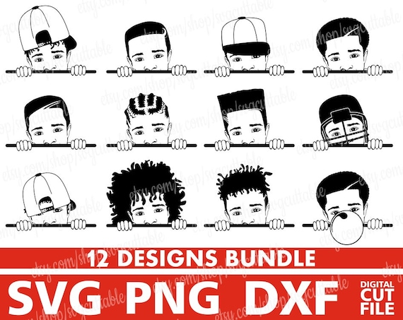 Download 12x Peeking Boy Bundle Svg Black Boy Svg Black Kids Svg Etsy