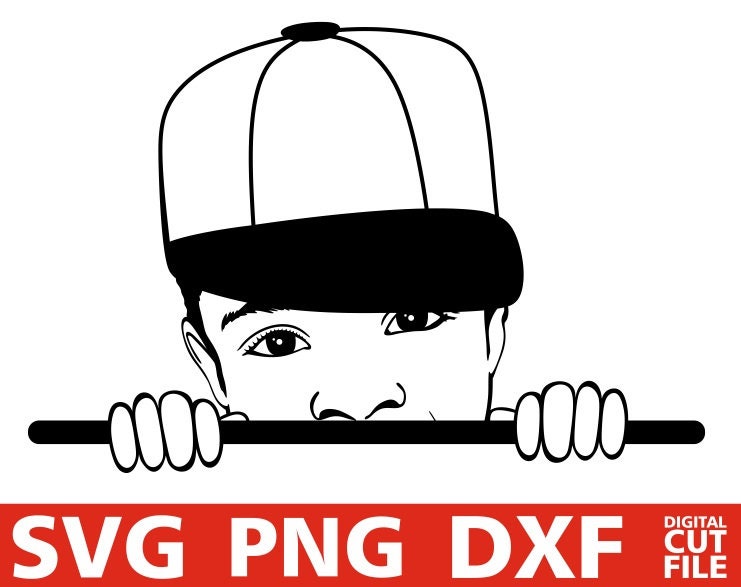 Download Peeking Boy Svg Baseball Cap Svg Peek A Boo Black Boy Black Kids Svg Printable Mug Silhouette Instant Download Cricut File Cut File