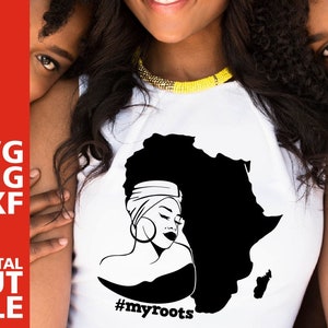 Black girl afro My roots svg, multilayered, afro lady svg, file, Africa natural hair,black woman, queen, cut, cricut, vinyl afro, silhouette