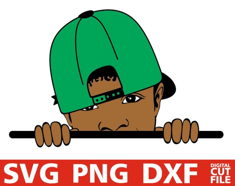 Download Peeking boy svg cap svg Peek a boo afro boy Black kids svg | Etsy