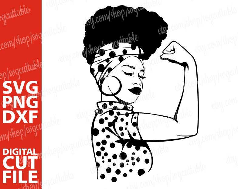 Download Strong Woman With Short Hair Svg Black Woman Black Girl Magic Girl Power Svg Polka Dot Digital Download Silhouette File For Cricut