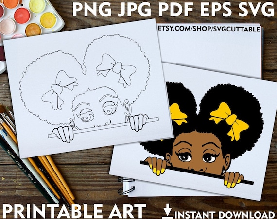 Peeking Girl Png Printable Adult Coloring Page Peekaboo Png - Etsy