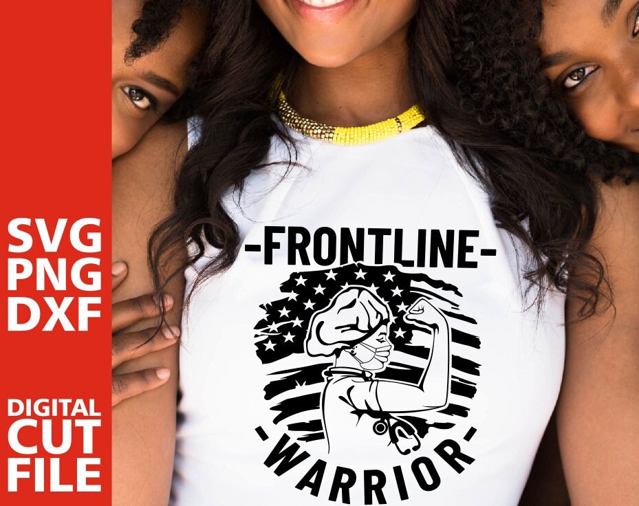 Download Frontline Warrior Svg Strong Woman Svg Doctor Svg Mask Svg America Flag Svg Black Woman Scrubs Svg Silhouette File For Cricut