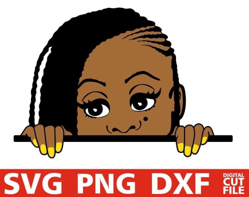 Download Peeking girl with dreadlocks svg Afro Hair svg Peek a boo | Etsy