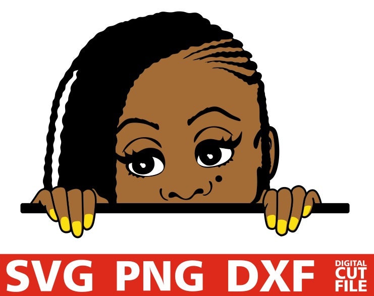 Download Peeking Girl With Dreadlocks Svg Afro Hair Svg Peek A Boo Girl Black Girl Magic Silhouette Instant Download Cricut File Cut File